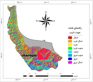 دانلود نقشه جهت شیب استان گیلان