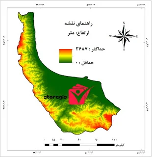 دانلود نقشه ارتفاع استان گیلان