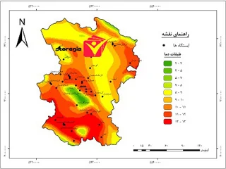 دانلود نقشه طبقات دما استان همدان