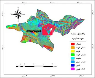 دانلود نقشه جهت شیب استان تهران